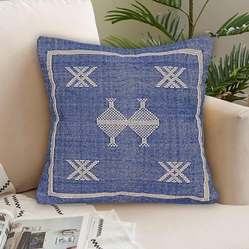 Indian Cotton Cushion Cover Sabra Kilim Pillow Cover Designer Decorative Sofa 18x18 Inche Handwoven Cushion Case for Farmhouse Home Decor Spring Decorative Pillow (Pattern 28) - Image 2