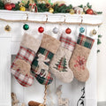 LUBOT New 4 Pack Christmas Stocking 20" Red Green Plush Plaid Mix and Match Classic Rustic Farmhouse Country Cotton Fireplace Hanging Xmas Stockings Decorations for Family Holiday Season Decor by LUBOT