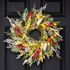 24" Christmas Wreath for Front Door, Christmas Decorations - Image 2
