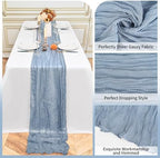 24 Pack Dusty Blue 10Ft Cheesecloth Table Runner - Image 3