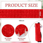 4 Pcs Rosette Table Runner 14x108 Inch for Wedding, Red - Image 2