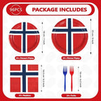 96 Pcs Norway Flag Themed Party Decorations, Serves 24 - Image 5
