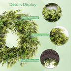 26'' Wreath for Front Door, Artificial Greenery Door Wreaths for Home Decor - Image 3