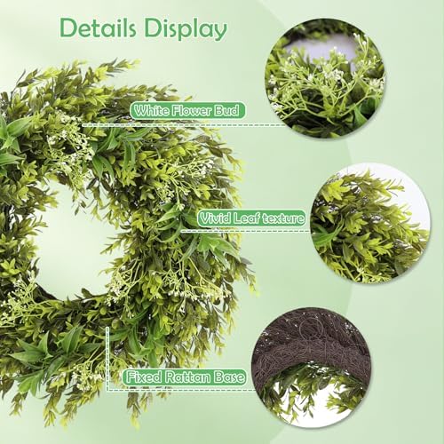 26'' Wreath for Front Door, Artificial Greenery Door Wreaths for Home Decor - Image 3