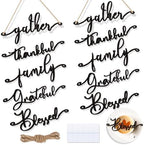 Jetec 50 Pieces Thanksgiving Decor Thankful Grateful Blessed, Black by Jetec