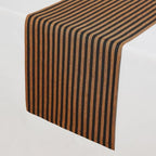 Solino Home 100% Linen Table Runner, 14 x 132 in, Pumpkin and Black Striped - Image 2