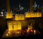 WYMM It Was Always You Light Up Letters, 30 Tea Lights & 1000 Rose Petals by Wymm_SayYes