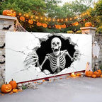 7x16FT Skull Break Wall Halloween Garage Door Banner Skeleton Happy Hallowen Garage Door Cover for Hallowen Decoration - Image 5