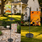 53" Heavy Duty Garden Flag Stand & Shepherd Hook, Solid Round Anti-Tip Base - Image 7