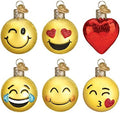 Old World Christmas Ornaments: Mini Ornament Sets Glass Blown Ornaments for Christmas Tree, Emojis by OldWorldChristmas