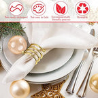Moxweyeni 50 Pcs Gold Napkin Rings Metal Spiral Napkin Rings Round Napkin Holders Buckles DIY Cloth Napkin Holder for Christmas Thanksgiving Wedding Receptions Banquet Tables Party Decor - Image 4