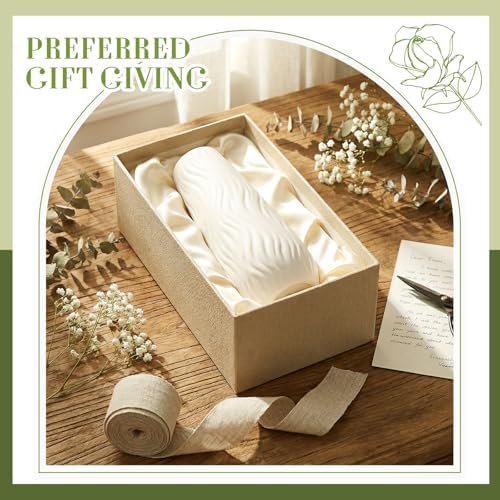 Qinyoung 8 Set White Ceramic Vases for Flowers, 8'' Small Vase, Modern - Image 5