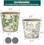 Sungmor 5.5 Inch Ice Crackle Glaze Ceramic Planter - 2 Pack Green & Grey - Image 5