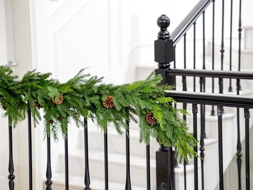 6FT Christmas Garland,Cedar Garland with Pine Cones,Artificial Pine Garland - Image 6
