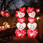 Fourluoo 2 Pcs 5.3ft Valentines Day Inflatable Heart Outdoor Yard Decoration Blow up Heart Yard Decor with LED Lights Romantic Sweet Hearts for Valentine's Day Party Indoor Garden Lawn Porch Decor - Image 7
