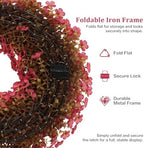20" Burgundy Fall Wreath for Front Door, Artificial Mums Autumn Wreath - Image 3