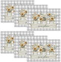 Sunflower Spring Placemats Set of 6, 12x18 Inch Summer Sunshine Flower Table Place Mat Floral Washable Non-Slip Heat Resistant Fabric Placement Mats for Dining Kitchen Indoor Outdoor Decor by UIAMT