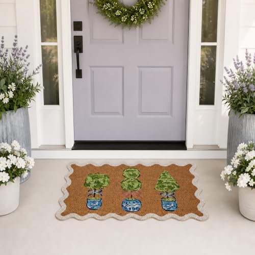 Mud Pie Topiary Doormat, Chinoiserie Decorative Front Door Mat, 18" x 29" - Image 3