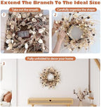 24 Inch Fall Wreath for Front Door with Pinecones & Red Berry - Image 3