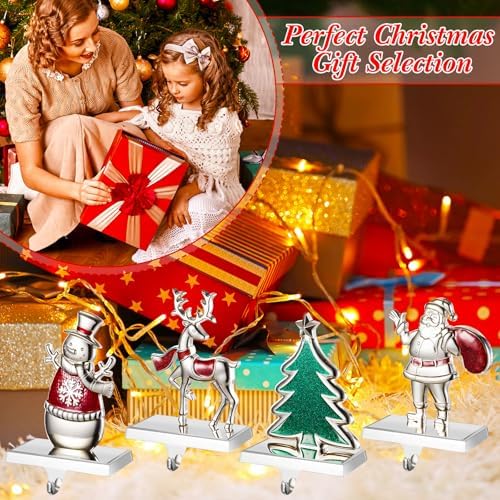 Therwen Set of 8 Christmas Stocking Holders,Retro Style,Multicolor - Image 6