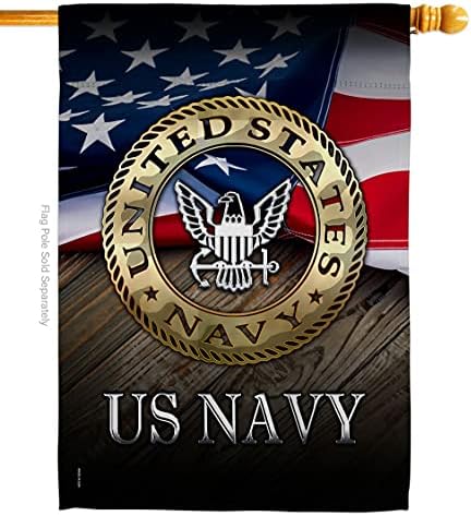 US Navy House Flag - Armed Forces USN Seabee United State American Military Veteran Retire Official - Decoration Banner Small Garden Yard Gift Double-Sided Made in USA 28 X 40 by Unknown