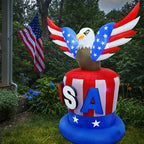 Juegoal Patriotic Independence Day Inflatable, 8FT Height USA Bald Eagle on Uncle Sam Hat, Blow Up 4th of July Large Outdoor American Celebration Decor with Light for Veterans Day Lawn Yard Garden - Image 5