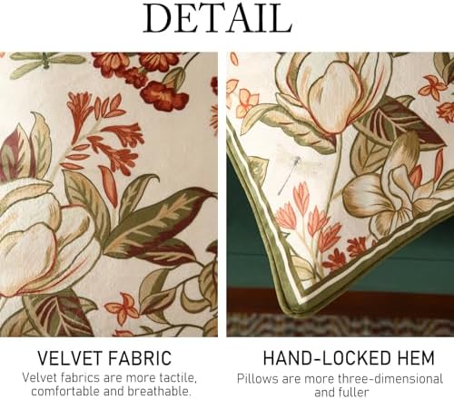 ISAENNE Designer Velvet Throw Pillow Covers,18"x18" Set of 2-Grace A - Image 4