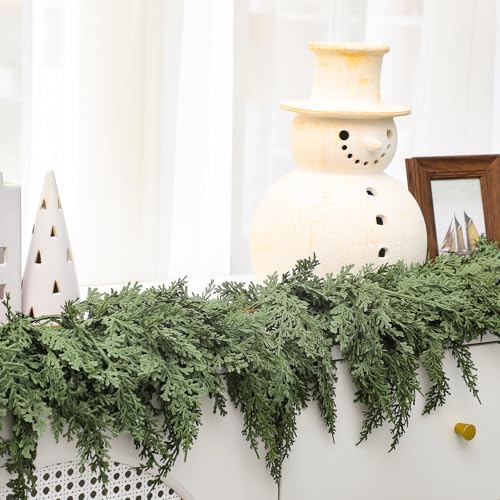 Jutom 1 Pcs 18 ft Artificial Cedar Garland for Christmas - Image 5