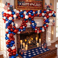 Suncalla 6ft Patriotic Red White Blue Ball Garland 4th of July Garland 250th Anniversary Glitter Red White Blue Bead Hanging Ornament Banner for Independence Day Table Wall Decoration Supplies by Unknown