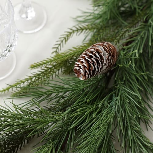 MIZII Christmas Garlands 6 Feet Artificial Pine Garland with Pinecone Real Touch Pines Vine Greenery Garland Christmas Decorations for Xmas Fireplace Mantle Home Decor Indoor Outdoor (Pine Garland) - Image 6