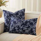 100% Cotton French Pastoral Throw Pillow Covers Set of 2, 24x24 Inch Background/Blue Farmhouse Decorative Cushion Covers for Sofa Bed Living Room Home Decor - Image 4