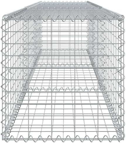 vidaXL Gabion Basket with Cover - Galvanized Iron Cage, 118.1"x19.7"x19.7", Outdoor Landscaping & Decor Solution - Image 6