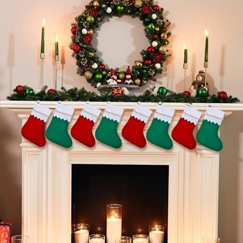 Skylety 72 Pieces Red and Green Christmas Stockings Bulk, 4 x 7 Inch - Image 3