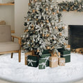 Jenaai 100'' Christmas Tree Skirt Faux Fur Xmas Tree Skirt, Classic, White by Jenaai