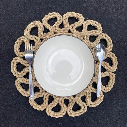 13.8" Set of 8 Round Seagrass Placemats by Laquedecraft - Image 7
