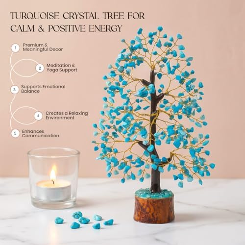Crocon® Turquoise Crystal Tree of Life for Unique Gifts for Mom, Dad, Home - Image 4