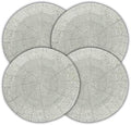 Lightnpro Handmade Beaded Placemats Set of 4 – 13" Round Silver Charger Mats, Handcrafted Artisan Table Accessories, Elegant Decorative Dining Table Décor for Weddings, Celebrations & Home Gatherings by Lightnpro