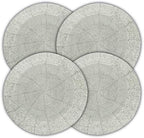 Lightnpro Handmade Beaded Placemats Set of 4 – 13" Round Silver Charger Mats, Handcrafted Artisan Table Accessories, Elegant Decorative Dining Table Décor for Weddings, Celebrations & Home Gatherings by Lightnpro