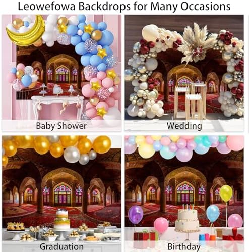 Leowefowa Dreamy Castle Background for Photography 13x6ft Vinyl Medieval Palace Photo Shoot Backdrops Room Decor Wallpapaer Birthday Party Decoration Photo Booth Props - Image 5