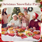 Pickmesh 250 Pcs Christmas Snowflake Dinnerware Set Disposable Tableware - Image 4