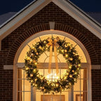 VINGLI 60" Extra Large Pre Lit Christmas Wreath with 220 LED Lights - Image 3