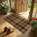 JTJ Easy Jute 2x4 Entryway Runner Rug, Brown Plaid, Washable by JTJ