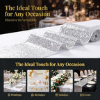 ShinyBeauty Silver Sequin Table Runner 10 Pack, 12x108 for Wedding Party - Image 6