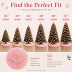 AOGU 72 Inch Faux Fur Christmas Tree Skirt Pink Plush Skirt for Merry Christmas Party Christmas Tree Decoration - Image 4