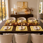 Maxpearl Faux Leather Placemats Set of 6, Easy to Clean, Light Yellow - Image 2