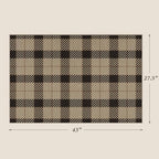 JTJ Easy Jute Front Porch Rug 27.5" x 43", Black & Beige Plaid - Image 2