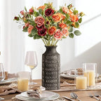 Black Ceramic Vase, 11 Inch Tall Vintage Flower Vase for Decor - Image 4