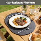 homing Heat Resistant Oval Placemats Set of 6, Dark Grey - Image 4