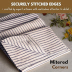 Native Fab Cloth Napkins 18x18 inches, 100% Cotton Vintage Stripped Dinner Napkins, Set of 12, Soft Breathable Absorbent, Machine Washable Cloth Napkins, Blue Beige - Image 4