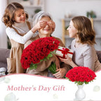 Cliselda 72pcs Red Roses Artificial Velvet Silk Flower Bulk for Home Decor - Image 2